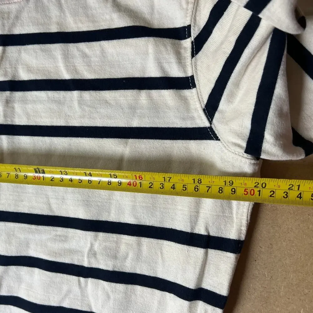 Sperry Top-Sider full Zip Hoodie White/Navy Blue Striped Sweatshirt Mens Large
